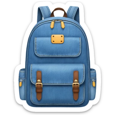 blue denim backpack 

 sticker