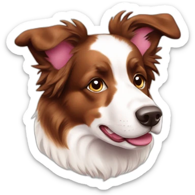 red merle white pink border collie sticker