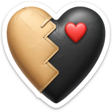 Black heart wrapped in band aid sticker