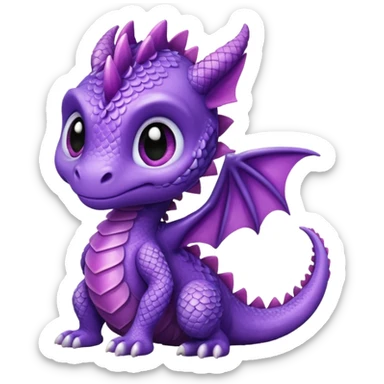 Small, cute baby dragon purple sticker