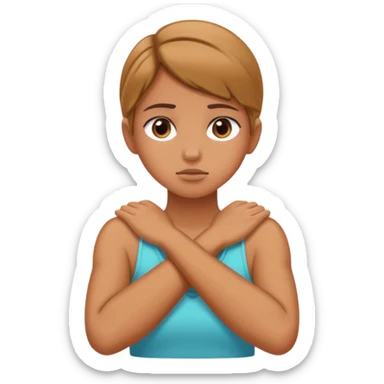 girl choking her neck arms crossed sticker