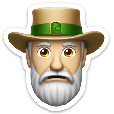 irish angry man with beard and hat sticker