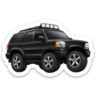 Black suv with shiny wheels sticker