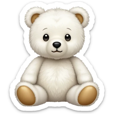 White bow bear sticker