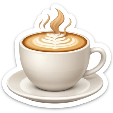 Cappuccino in big white cup without a face on it sticker