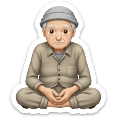 sitting weak old man  sticker