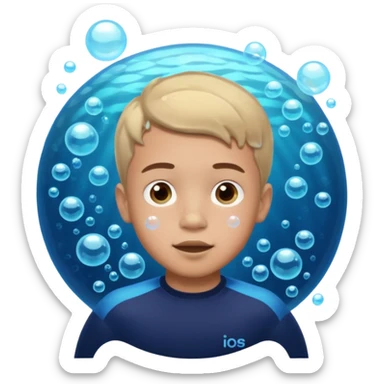 Underwater boy sticker