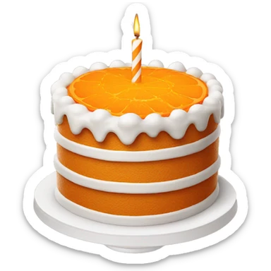 orange birthday cake sticker