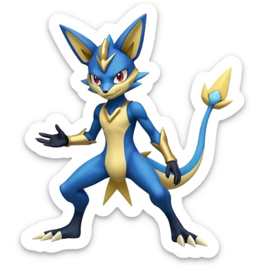 Zeraora-Greninja-Pokémon-fusion, full body sticker