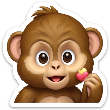 cute monkey blowing a kiss sticker