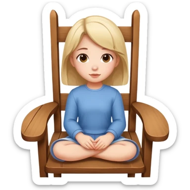 A uwu girl sitting by a chair. sticker