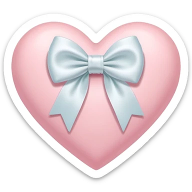 pastel pink heart with white bow sticker
