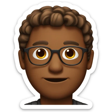 a copper-skinned man in glasses sticker