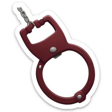 fuzzy handcuffs dark red sticker