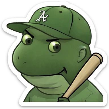 Baseball player winning sticker