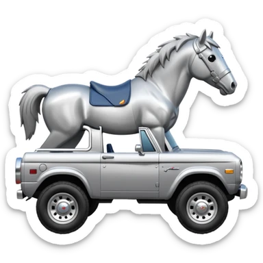 Ford Bronco silver pony facing the left and no saddle sticker