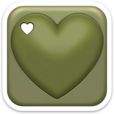 Olive green heart sticker