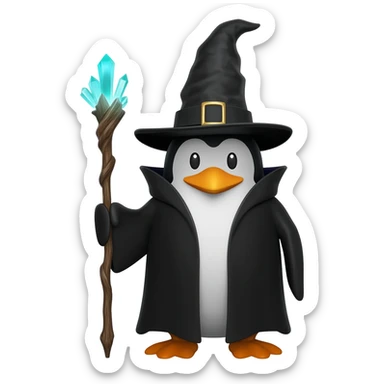 Penguin Wizard sticker
