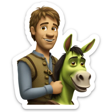Shrek with donkey sticker