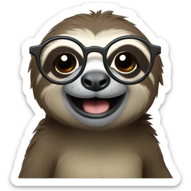 Sloth with glasses sticker