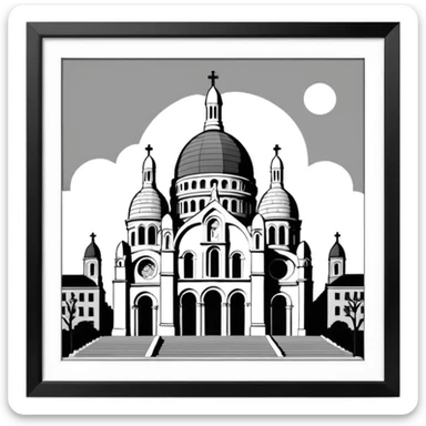 
now I want the Sacre Coeur church in black and white sticker