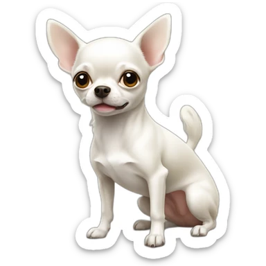 white chihuahua making poo sticker