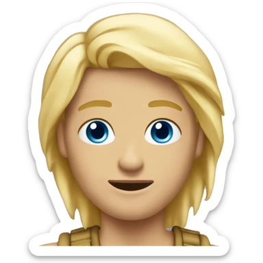 emoji blond avec les yeux bleu coupe vers l'avant homme sticker