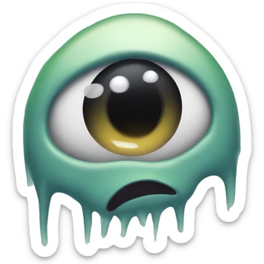 a one eye monster crying with a tear  sticker