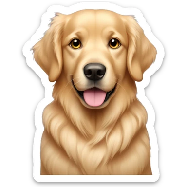 A golden retriever with hearts pink eyes sticker