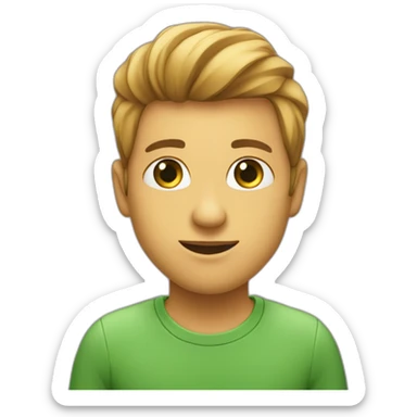 Emoji amoureuavec cœur vert dans les yeux sticker