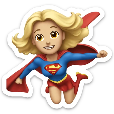 Supergirl flying, horizontal sticker