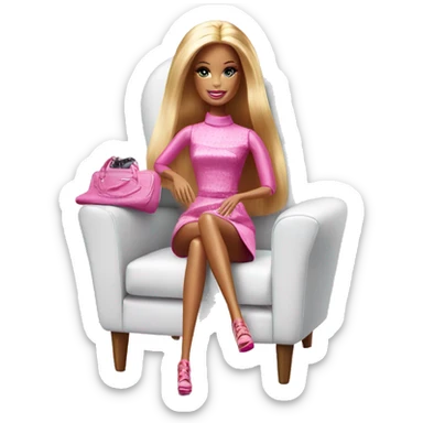 Barbie chair with a Barbie doll sticker