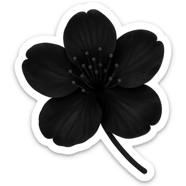 show  one black cherry blossom, remove background sticker