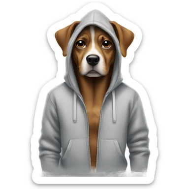 Dog wearing a hoodie chill guy sticker