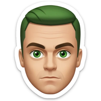 Robbie Williams with Green Eyes sticker