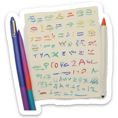 Handwriting to Text. colorful drawings. Near is pen sticker