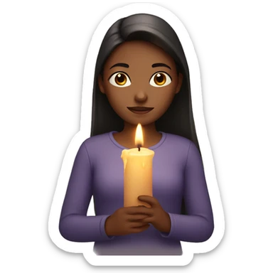 Girl with a candle  sticker