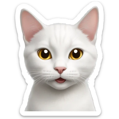 white cat only thumbs up happy British short hair sticker