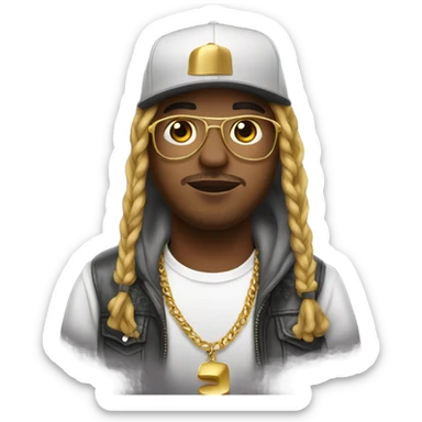 Rapper with golden cap sticker