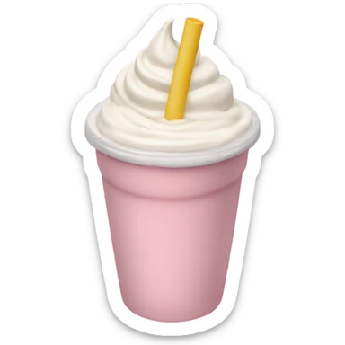 light pink smoothie cup with cream sticker