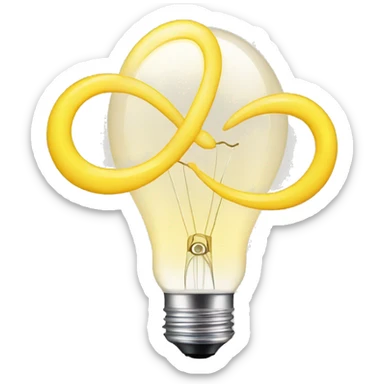bright lightbulb with an infinity loop behind it sticker