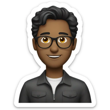 Slightly dark handsome man, black hair, holden eyewear sticker