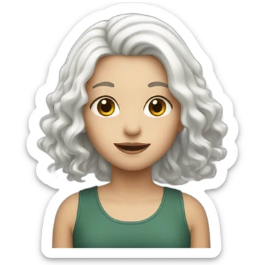 white hair girl sticker