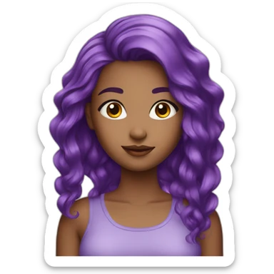Beautiful girl with purple hair sticker