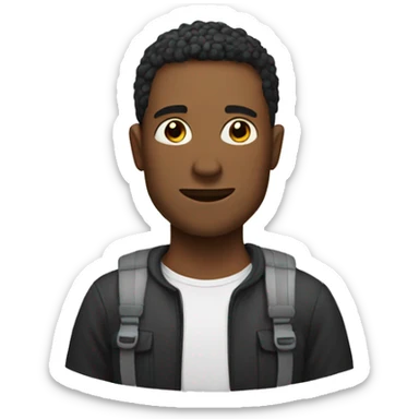 guy with a midde part  sticker