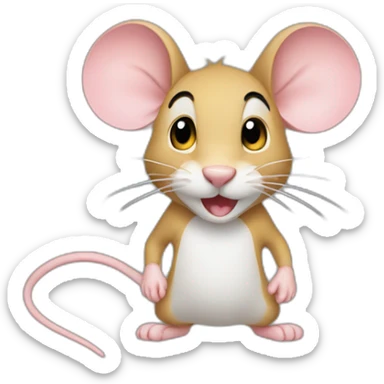 The mouse was hanging its tail sticker