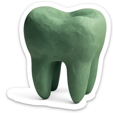 claymation style green teeth sticker