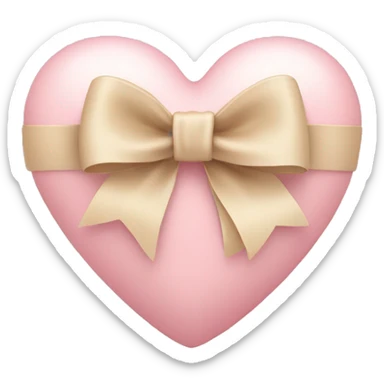 Light pink heart with beige bow around it  sticker