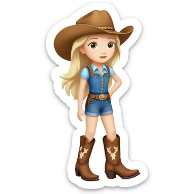 Guerita con botas vaqueras sticker