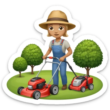 mowing the yard sticker